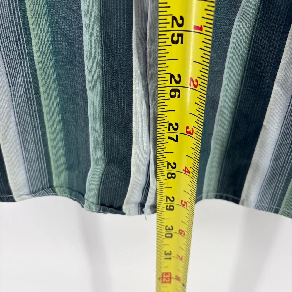 Banana Republic Mens Green Striped Long Sleeve Button Down Shirt 15-15 1/2
